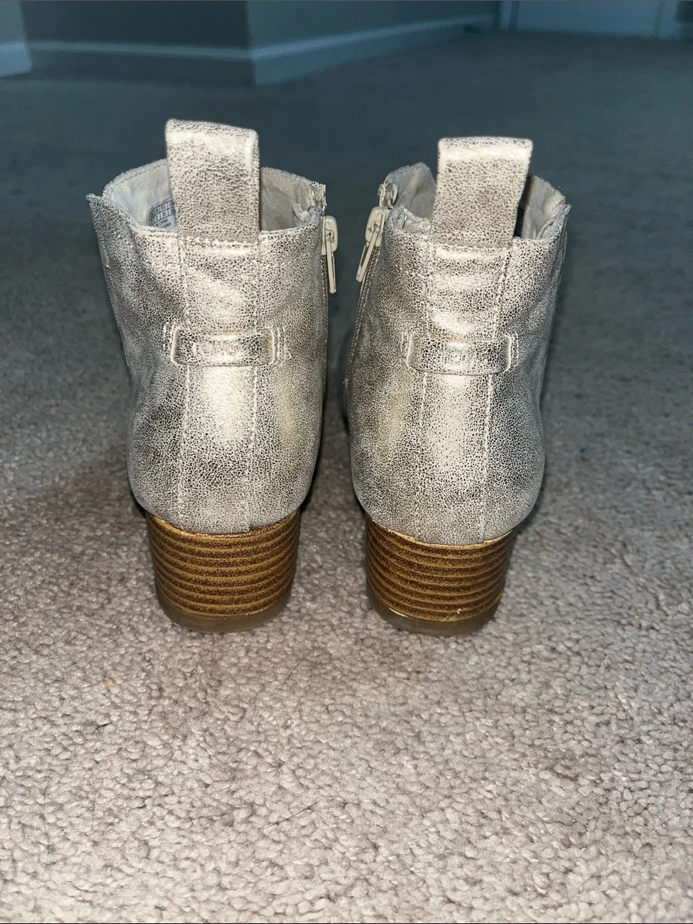 Toms Metallic Silver Kids Ankle Boots